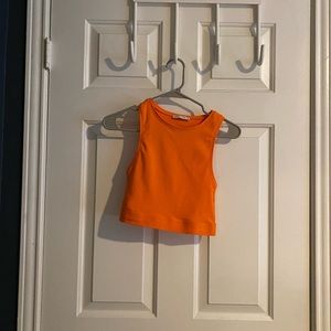 Zara orange crop top